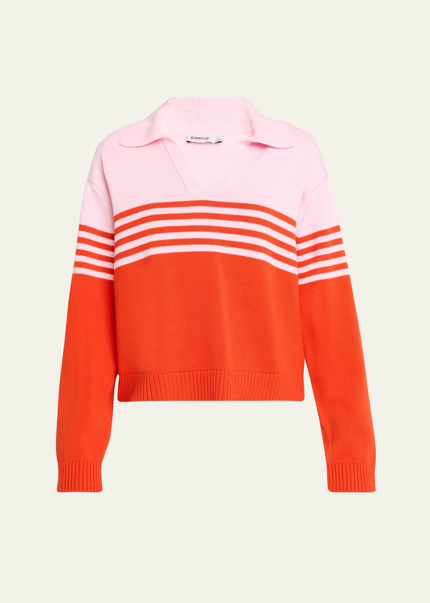 SIMKHAI Jules Stripe Polo Sweater | Bergdorf Goodman