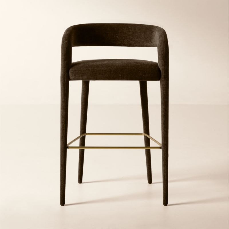 Lisette Brown Performance Fabric Bar Stool + Reviews | CB2 | CB2