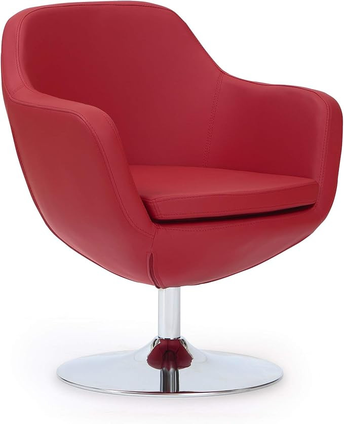 Manhattan Comfort Caisson Swivel Accent Chair Set of 1 with 360° Turn, Hand Upholstered Twill & ... | Amazon (US)