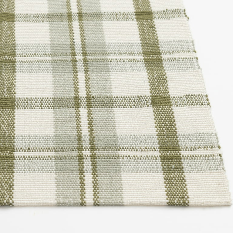 Mainstays Green Plaid Outdoor Layering Rug, 24"x36" | Walmart (US)