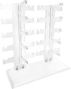 FAZMoss Sunglasses Rack Glasses Holder Two Row 10 Pairs Eyeglasses Acrylic Eyewear Display Stand | Amazon (UK)