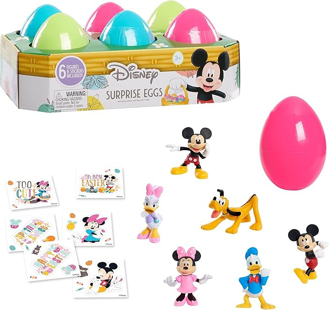 Disney Mickey Mouse 6-piece Pre-Filled Easter Eggs, Easter Gifts and Basket Stuffers, Officially ... | Amazon (US)