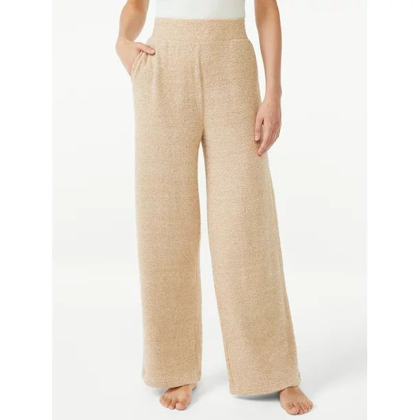 Joyspun Women's and Women's Plus Chenille Wide Leg Pajama Pants, Sizes up to 3X | Walmart (US)