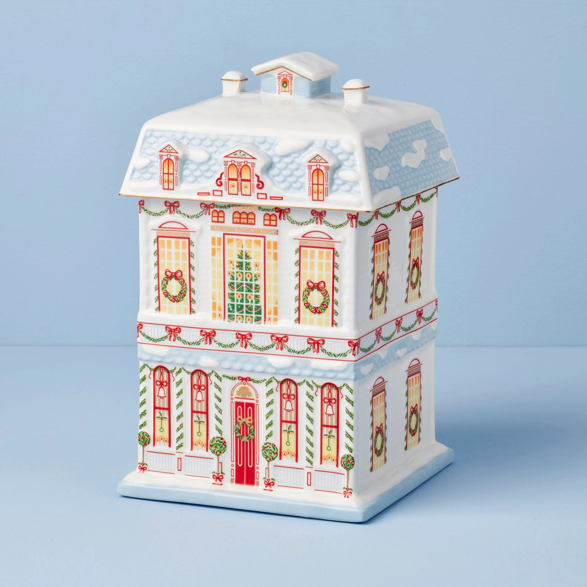 Lenox Holiday Village Christmas Cookie Jar | Lenox