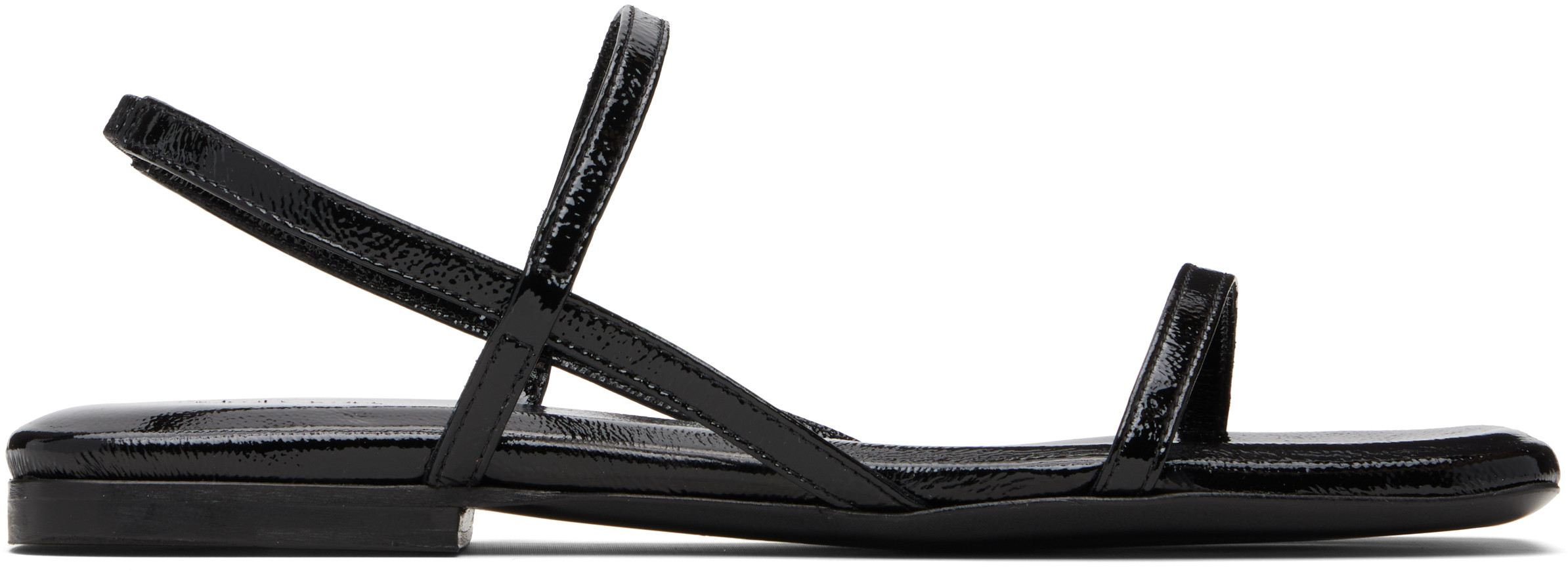 ANINE BING Black Hilda Flat Sandals | SSENSE