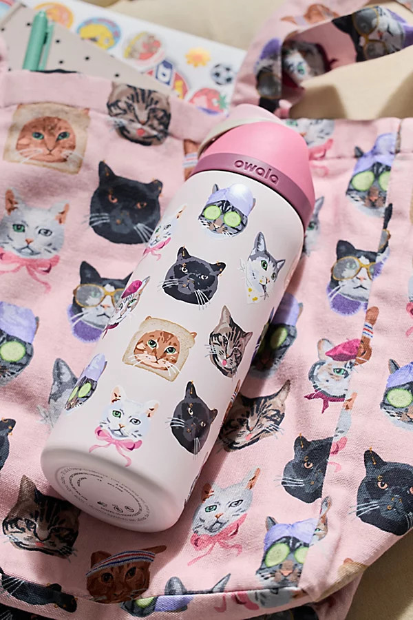 Owala UO Exclusive Cat Collage FreeSip 32 oz Water Bottle in Cat Collage at Urban Outfitters | Urban Outfitters (US and RoW)