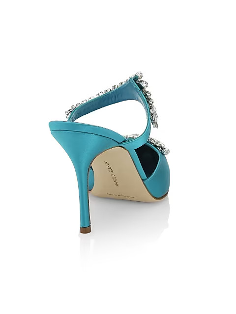 Lurum Crystal-Embellished Satin Mules | Saks Fifth Avenue