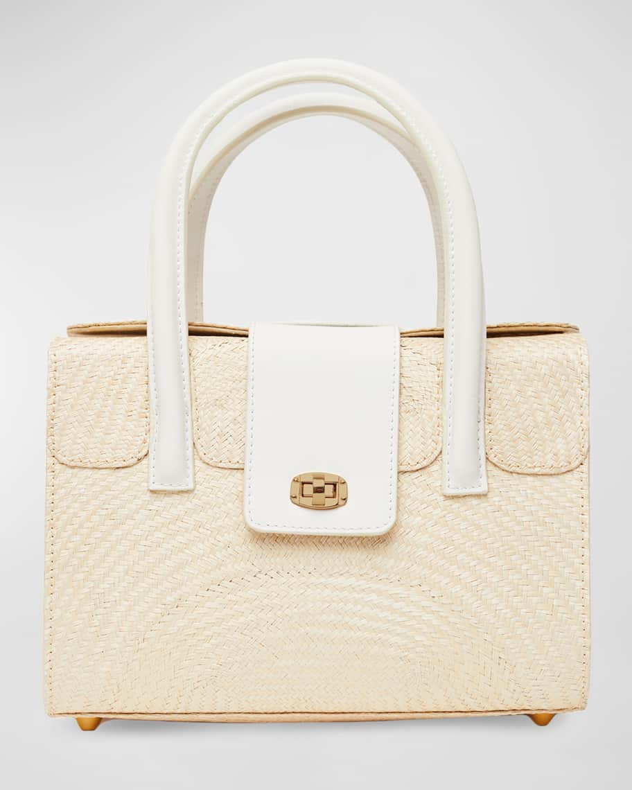 POOLSIDE Mini Summer Straw Top-Handle Bag | Neiman Marcus