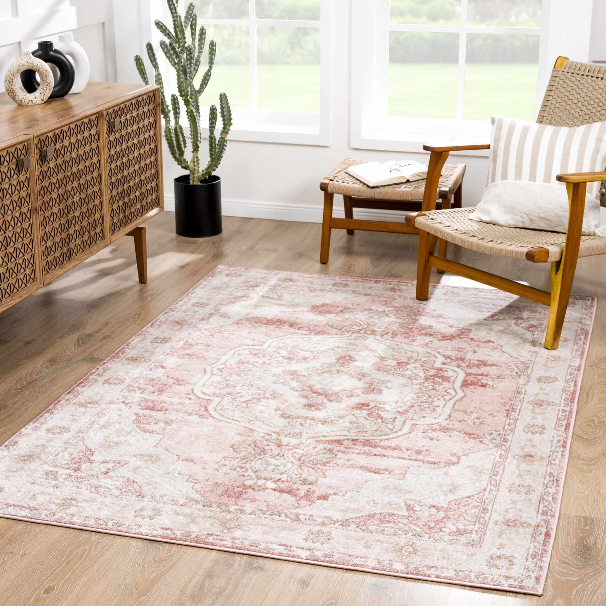 Kandos Blush & Light Pink Area Rug | Boutique Rugs