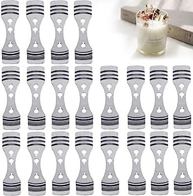 DINGPAI 20pcs Metal Candle Wick Centering Devices, Silver Stainless Steel Candle Wick Holder for ... | Amazon (US)