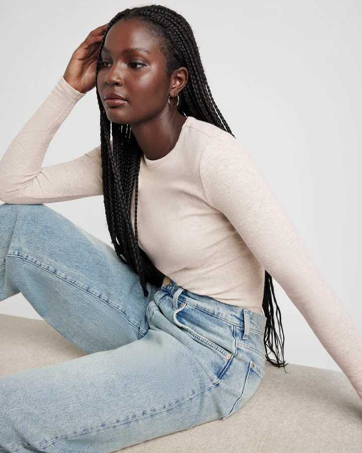 Isabella Eyelash Shimmer Long Sleeve Tee | Splendid