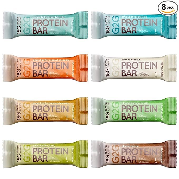G2G Protein Bar, 8 Flavor Variety Pack, Healthy Snack, Delicious Meal Replacement, Gluten-Free, C... | Amazon (US)