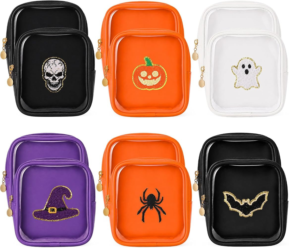 12 Pcs Halloween Makeup Bags, Halloween Zipper Pouches | Amazon (US)