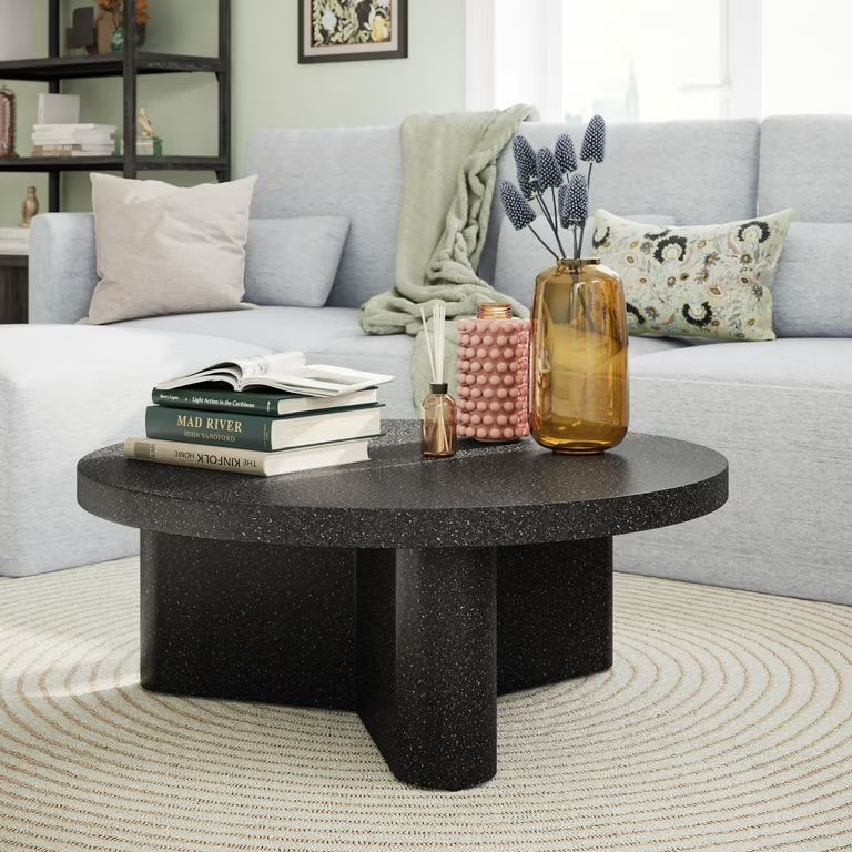 Beautiful Contempo Round Coffee Table Finish by Drew Barrymore, Speckled Marble Finish | Walmart (US)