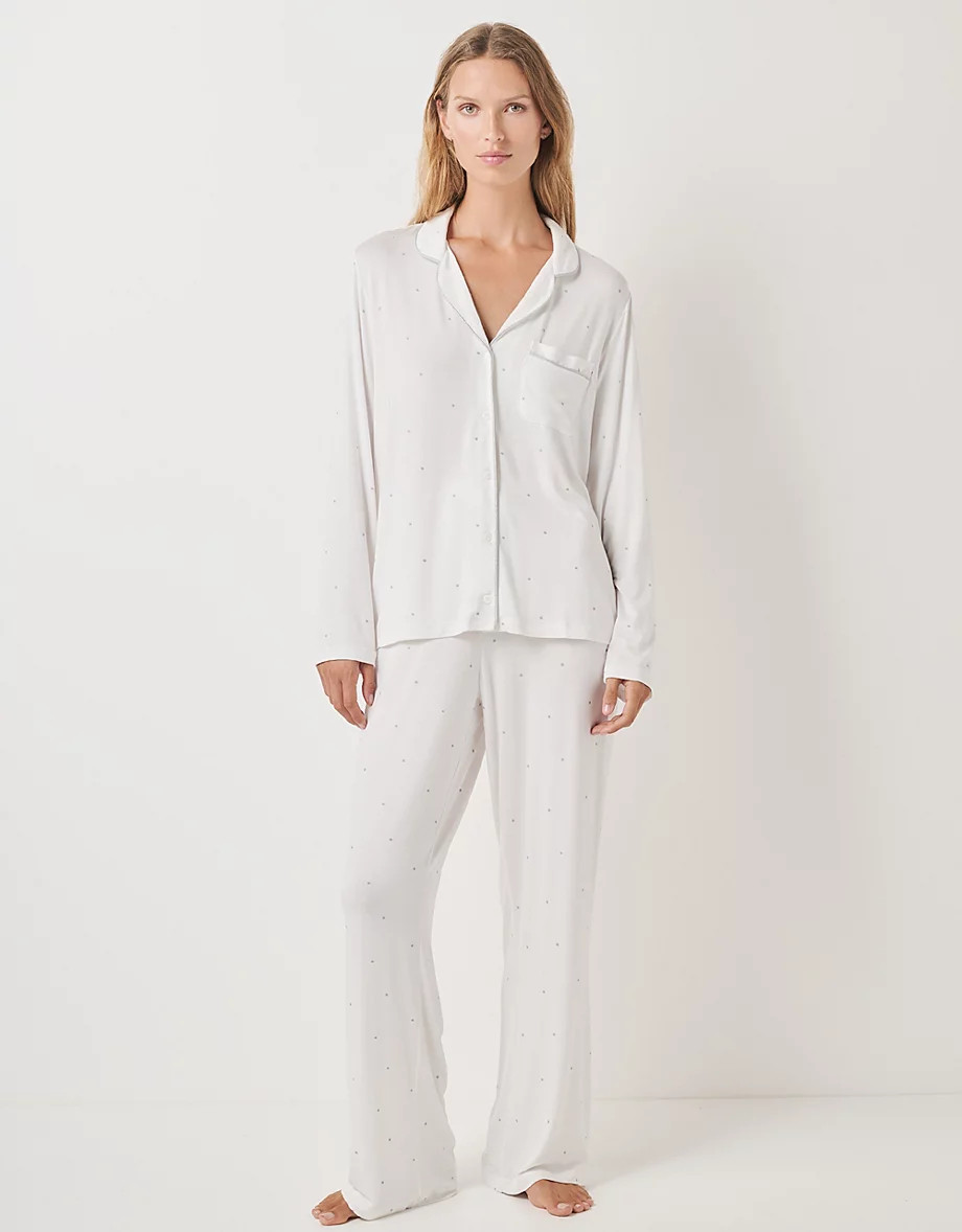 Jersey Classic Foil Dot Pyjama Set | The White Company UK & ROW