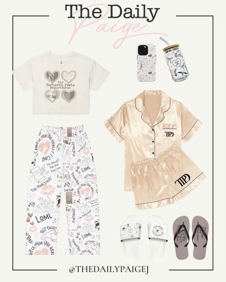 If you’re a swiftie heading to the eras tour or if you’re loving the tortured poets department from Taylor swift, these TTPD are perfect! I love these satin shorts and top pajama set. This cropped tortured poets department tee is my absolute favorite! It would look so cute with these matching pants. If you’re a swiftie getting ready for summer, these Taylor swift slides and flip flops are perfect for summer!

Summer outfits, Taylor swift eras tour, Taylor swift apparel, Taylor swift tour outfit, swifties 

#LTKFindsUnder100 #LTKFestival #LTKFindsUnder50