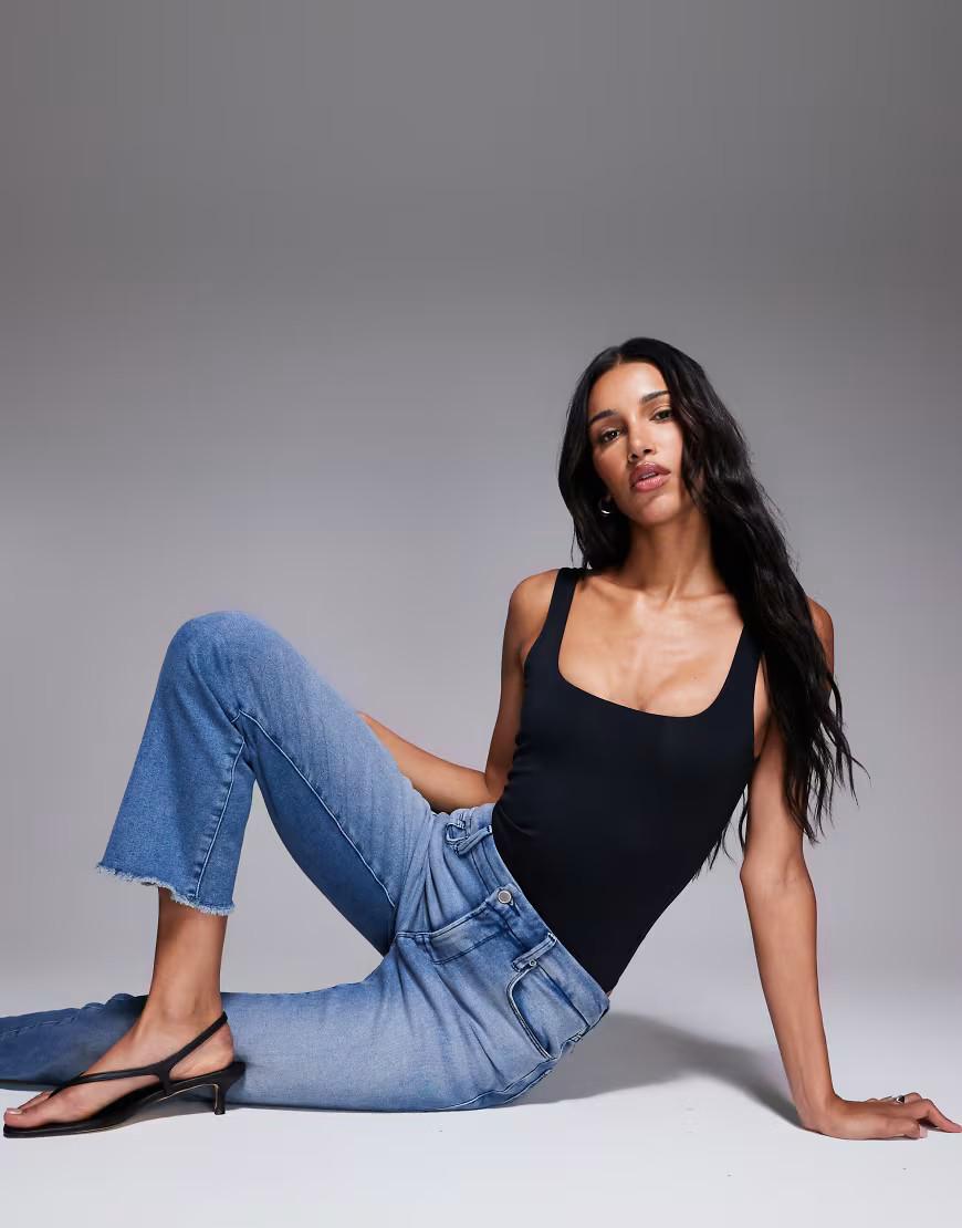 Good American sculpting modern tank bodysuit in black | ASOS (Global)