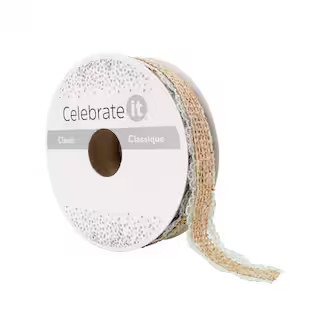 3/4" x 5yd. Faux Burlap & Lace Ribbon by Celebrate It® Classic | Michaels® | Michaels Stores