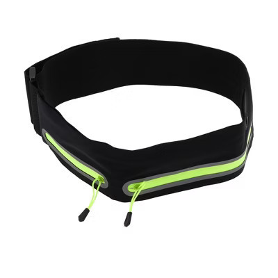 Unique Bargains Reflective Double Pocket Running Waist Pack Black 1 Pc | Target