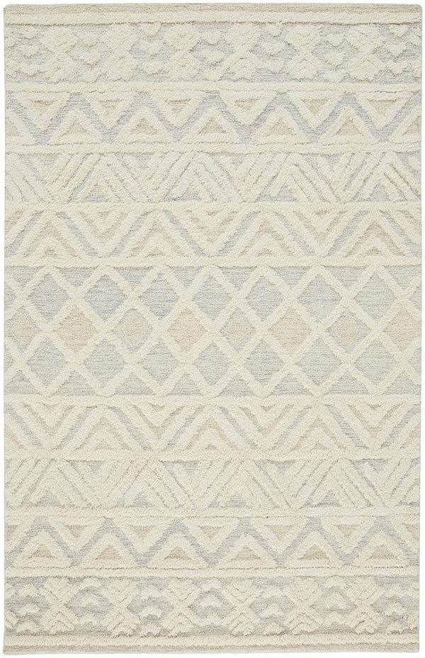 Feizy Anica Moroccan Style Wool Tufted Rug - Ivory & Chambray Blue - Available in 6 Sizes | Alchemy Fine Home