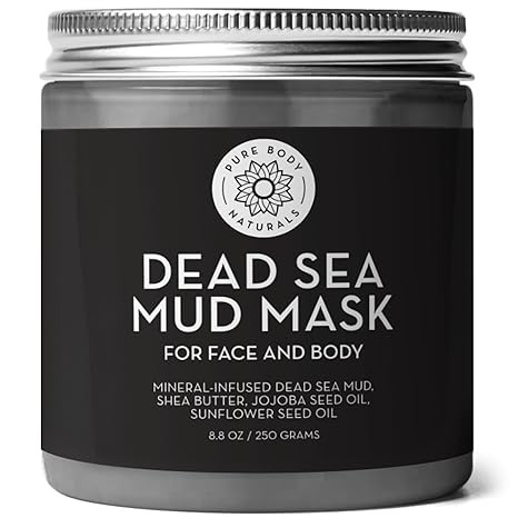 Pure Body Naturals Dead Sea Mud Mask - Face Mask and Body Mud for Acne, Blackheads, and Oily Skin... | Amazon (US)