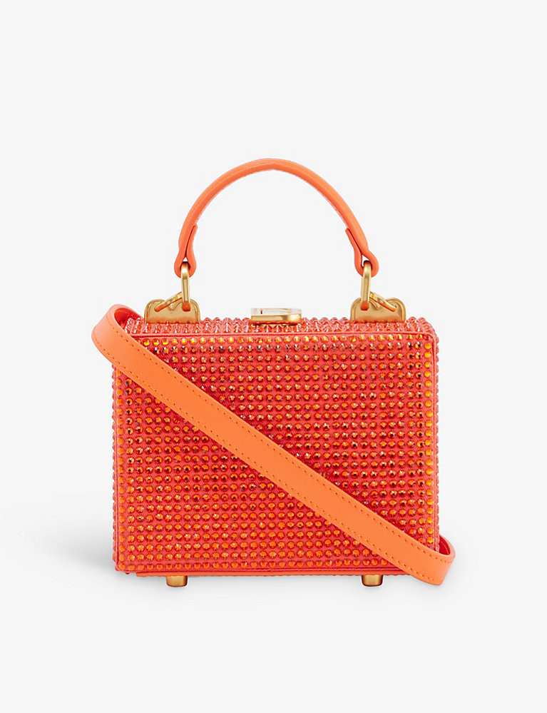 BRANDON BLACKWOOD Kendrick mini rhinestone-embellished leather top-handle bag | Selfridges