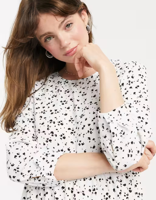 Glamorous midi smock dress in polka dot | ASOS (Global)