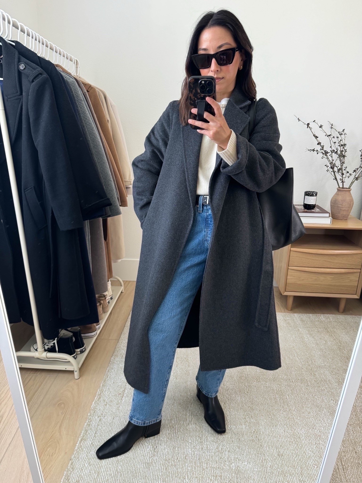 Outfit ideas with flat ankle boots.

Mango Handmade Belted coat xxs - Mine is older. They still have this style, but the fit is different. It's longer and more classic fit. 
Everlane cashmere sweater xs
Levis 501 Crop jeans Size 26
Steve Madden Dorothea boots size 6
Mansur Gavriel Tote
YSL sunglasses
Calvin Klein belt

Fall outfits, fall style, petite style, boots 



#LTKSaleAlert #LTKSeasonal #LTKPetite