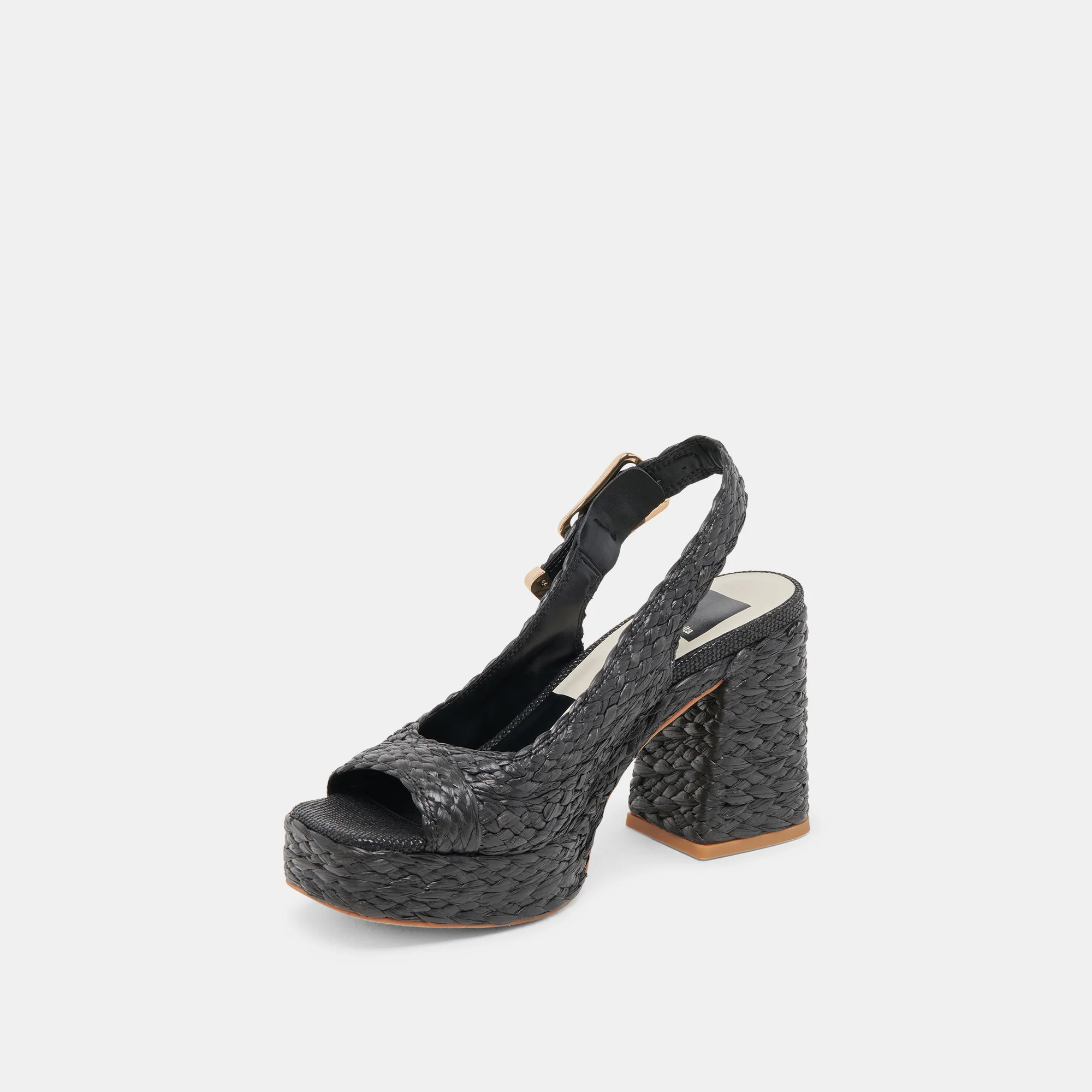 FLORES HEELS ONYX RAFFIA | DolceVita.com