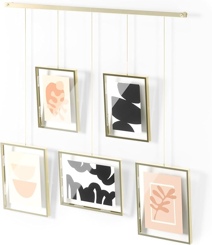 Umbra Exhibit Picture Frame Gallery Set, Adjustable Wall Collage Displays Five Photos (Two 4x6 an... | Amazon (US)