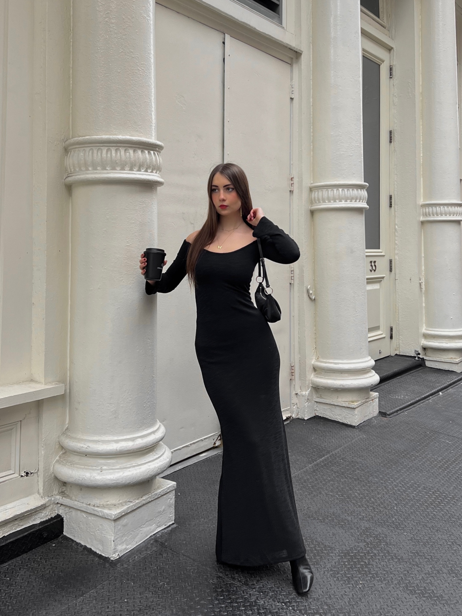 Classy date night outfit inspo 
Off the shoulder, maxi dress, black outfits, monochrome outfit, soho nyc, nyc street style, classy streetwear, minimal outfit, elegant outfit, effortlessly chic, evening wear, occasion wear, dinner date, red carpet outfit 

#LTKfindsunder100 #LTKstyletip #LTKparties