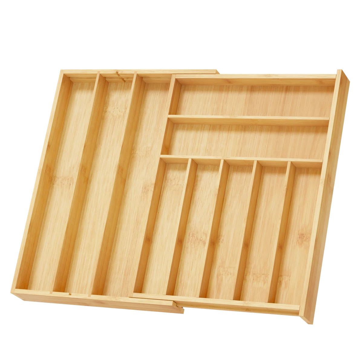 Bamboo Expandable Silverware Drawer Organizer with Labels, 10 Slots Kitchen Utensil Tray Holder f... | Wayfair North America