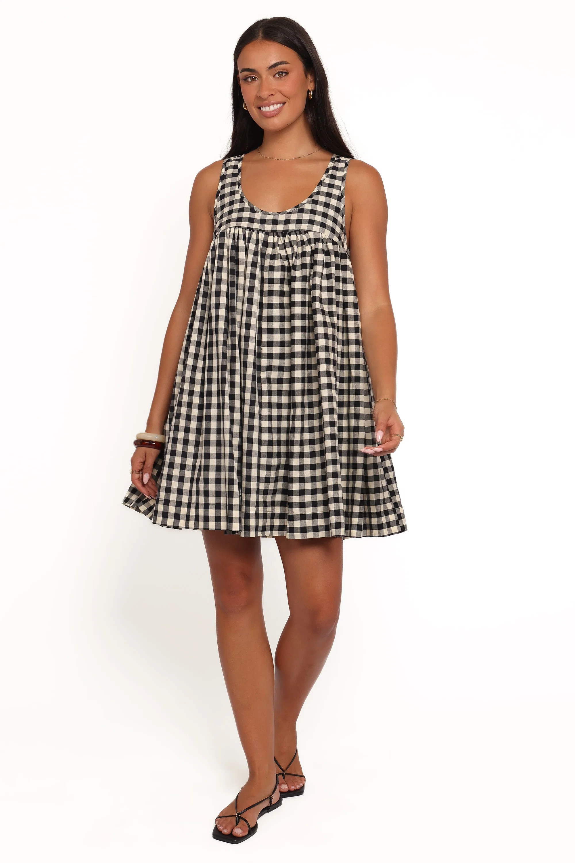 Atria Mini Dress - Black Cream Gingham | Petal & Pup (US)