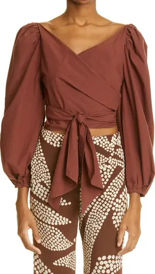 Voodoo Child Balloon Sleeve Poplin Wrap Top | Nordstrom