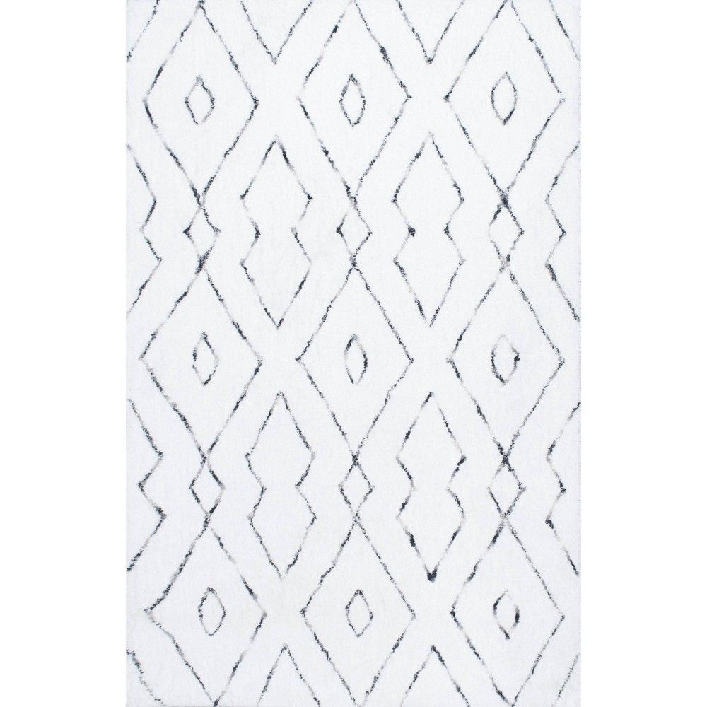 6'x6' Hand Tufted Beaulah Shaggy Area Rug White - nuLOOM | Target