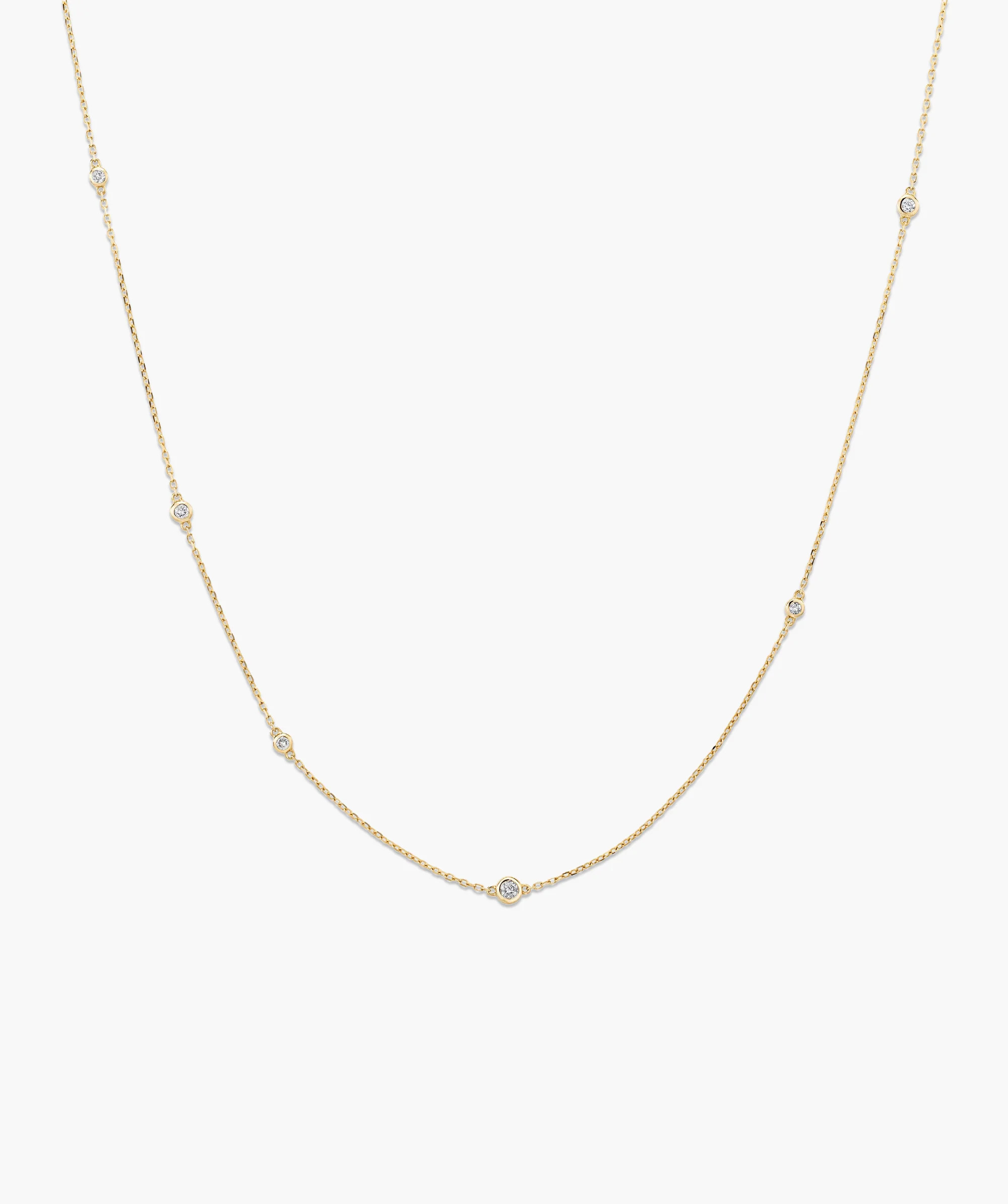 Multi Station Round Diamond Necklace | Mejuri Fine Crew