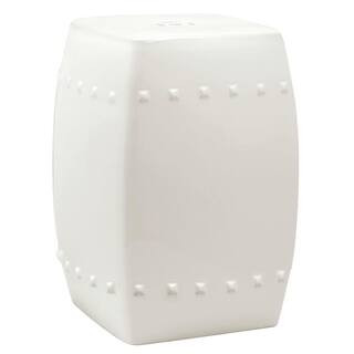 SAFAVIEH Villa Cream Ceramic Garden Stool ACS4524B - The Home Depot | The Home Depot