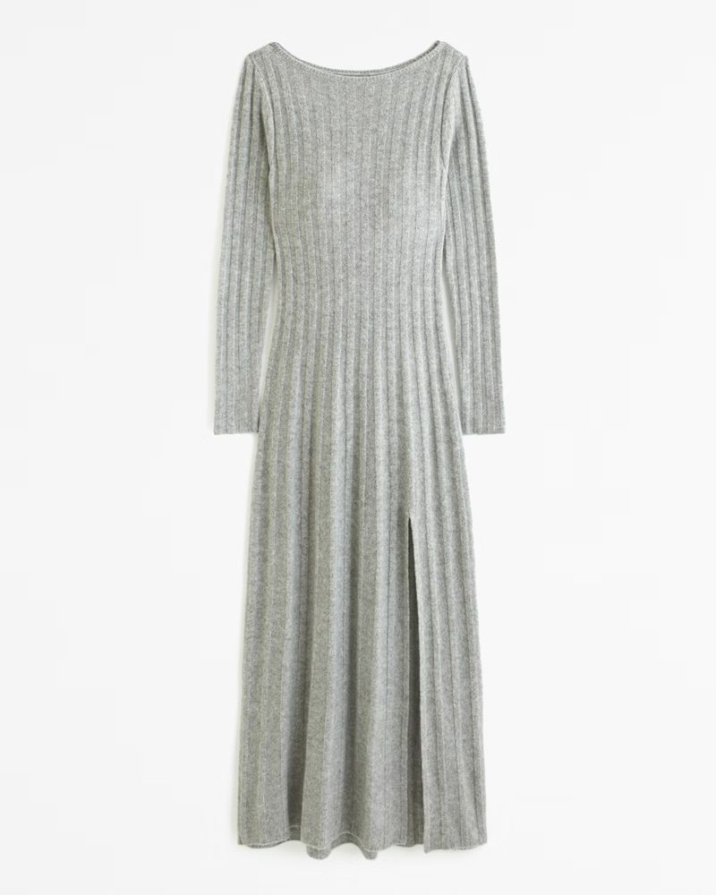 Long-Sleeve Slash Maxi Sweater Dress | Abercrombie & Fitch (US)