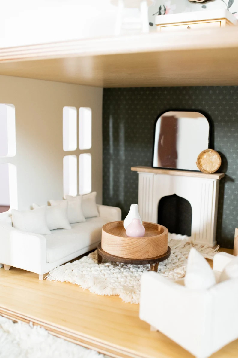 Adelaide Scoop Arm Sofa | Pearl White | Macy Mae 1:12 Scale Miniature Dollhouse Accessories & Dol... | Etsy (US)