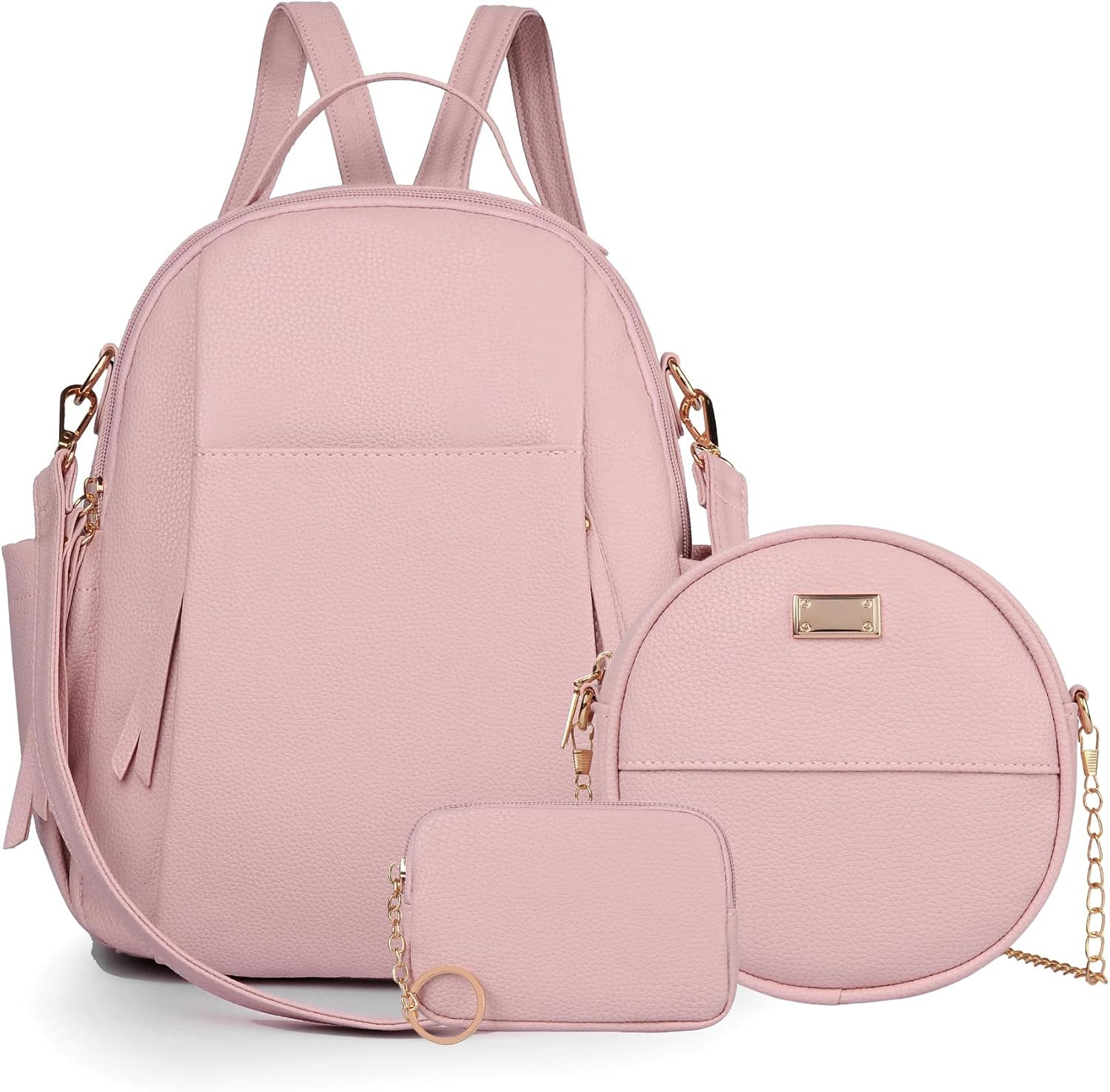 Small Backpack for Women Leather Mini Backpack Purse Roomy Shoulder Handbag | Amazon (US)