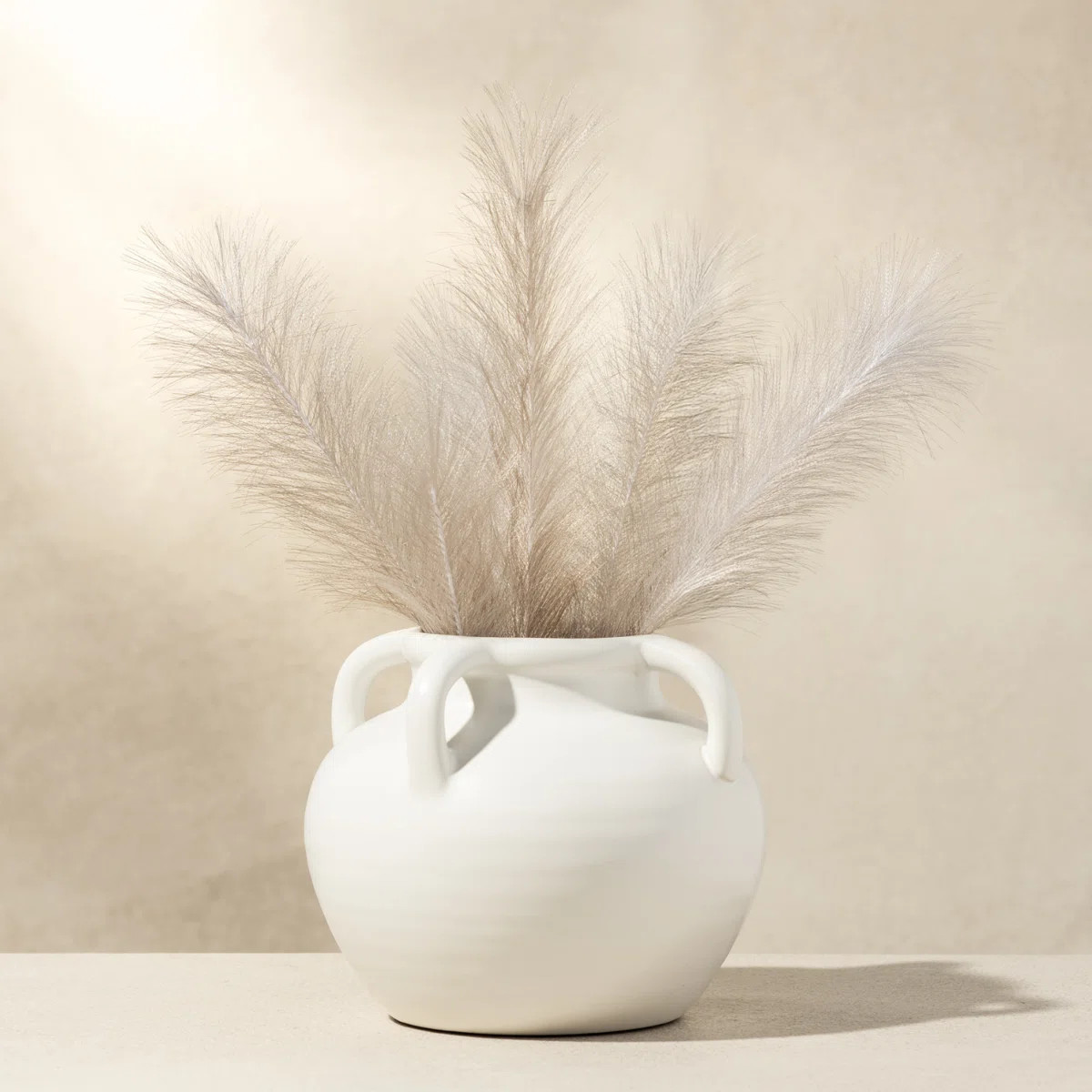 Soma 6" Matte White Ceramic Vase With Handles | Wayfair North America