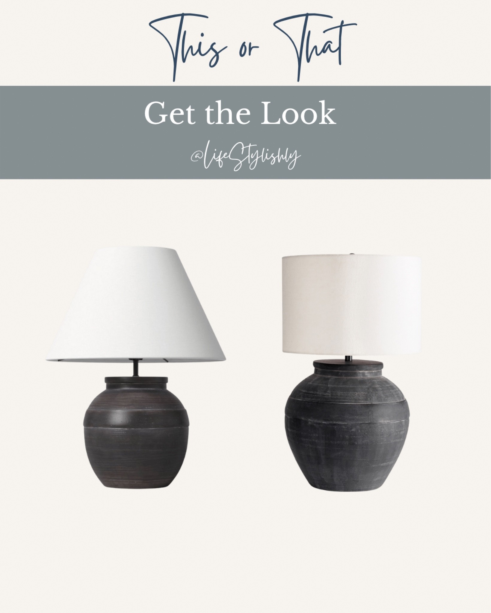 This or that black ceramic table lamps, pottery barn and Target 

#LTKstyletip #LTKhome