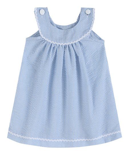 Blue Seersucker Yoke Dress - Infant & Toddler | Zulily