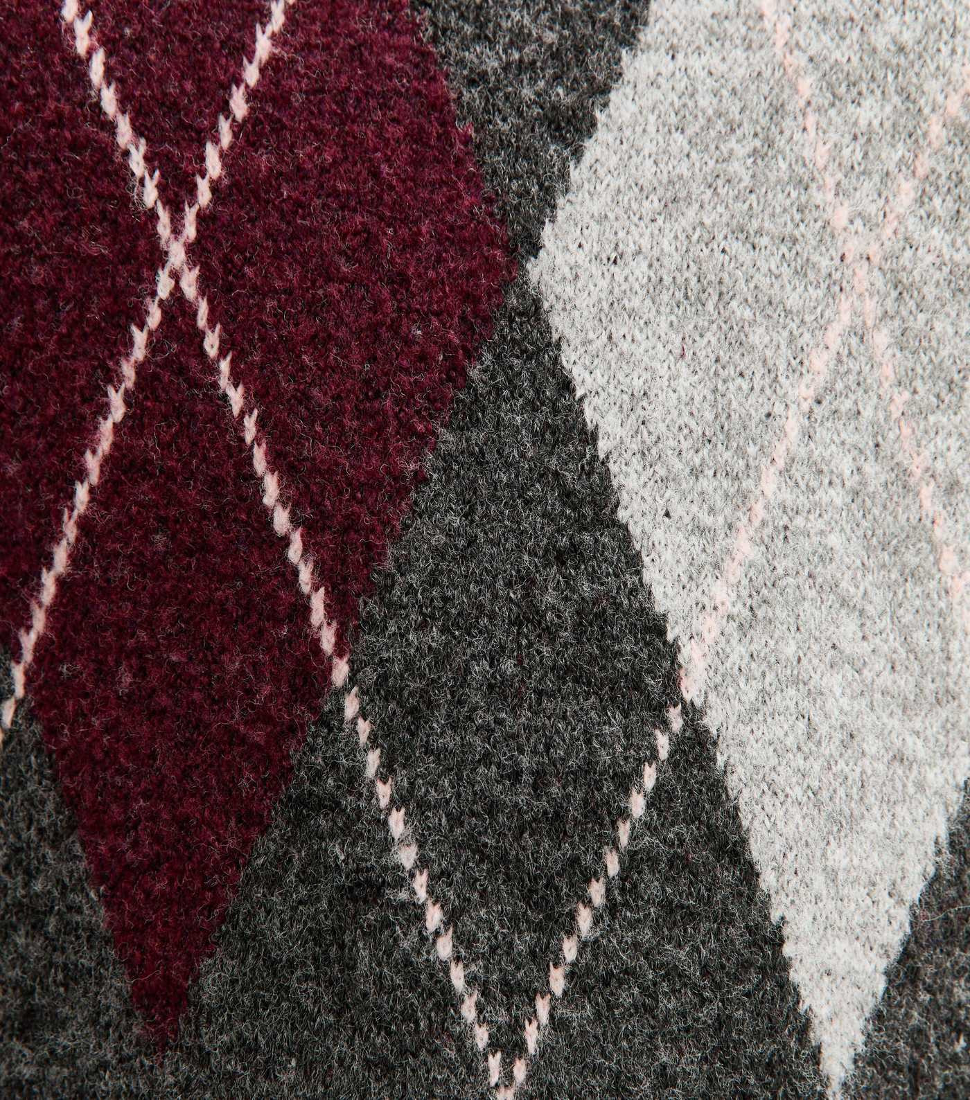 Curves Grey Argyle Knit Oversized Jumper | New Look | New Look (UK)