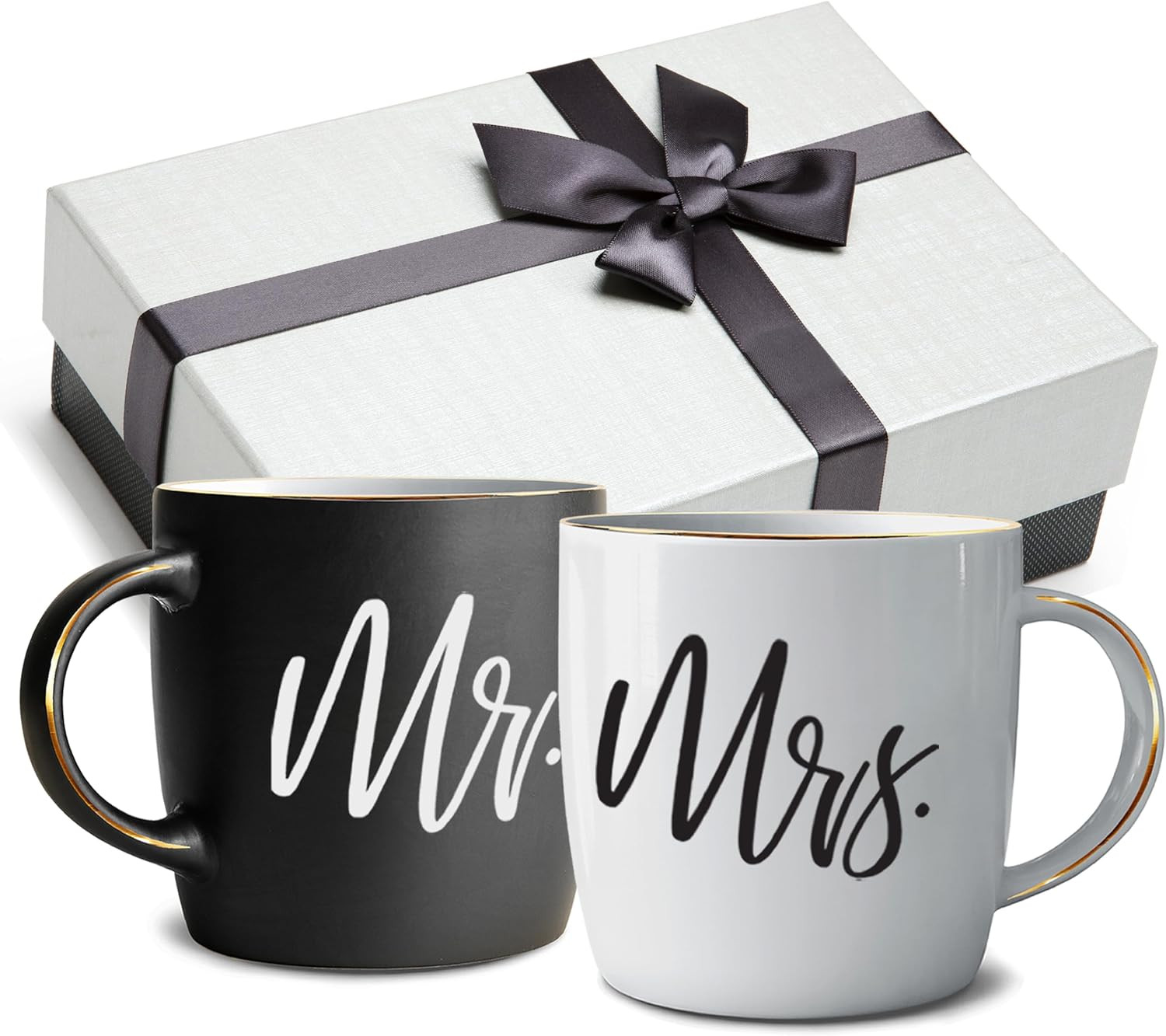 Triple Gifffted Mr and Mrs Coffee Mugs Couples Gifts Ideas for Christmas Wedding Anniversary Enga... | Amazon (US)