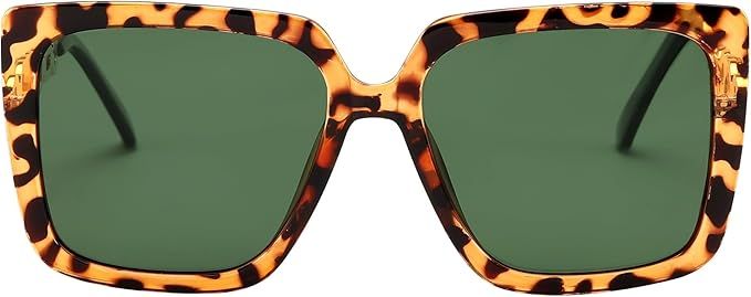 FEISEDY Trendy Polarized Cateye Sunglasses Womens Vintage Oversized Square Sunglasses UV400 Prote... | Amazon (US)