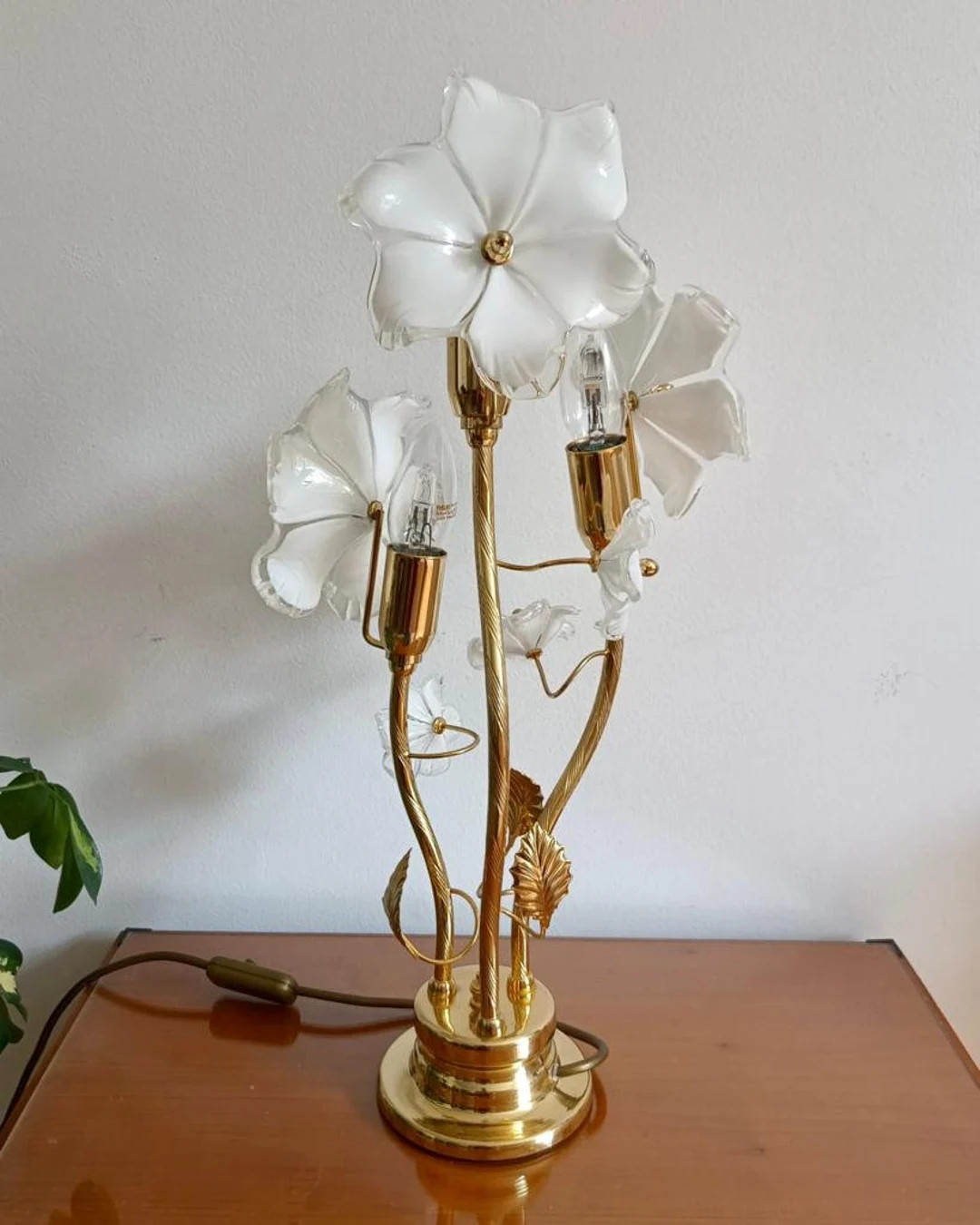 XL Vintage Murano Flower Table Lamp/ Italian Regency/ Venini - Etsy | Etsy (US)