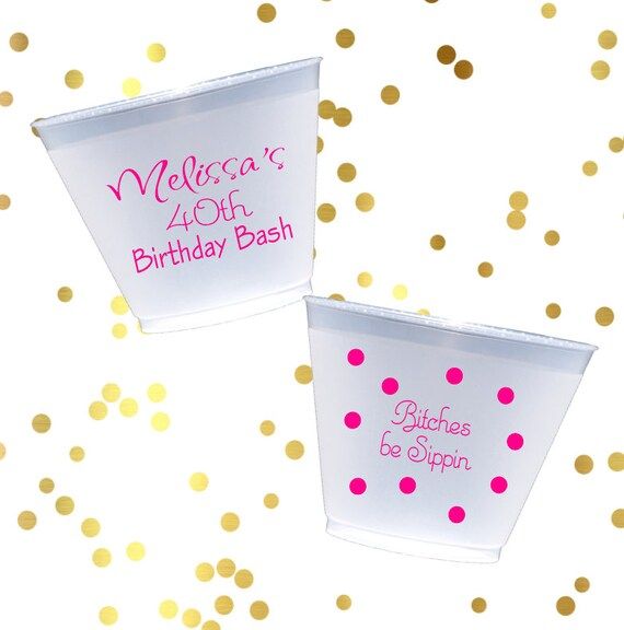 30th birthday Personalized frosted cups, polka dot shatterproof cup, birthday party favor, 40th birt | Etsy (US)