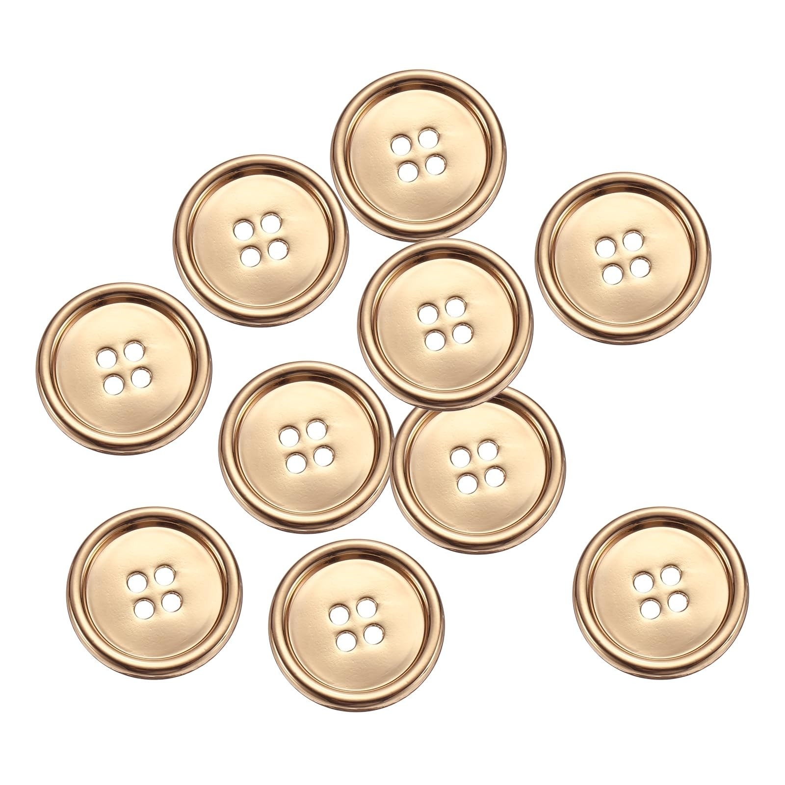 HARFINGTON 10pcs Metal Sewing Button, 25mm 4-Hole Round Suit Shirts Coats Clothes Sewing Buttons ... | Amazon (US)