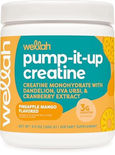 Wellah Creatine for Women - Creatine Monohydrate with Dandelion & Cranberry Extract (50 Servings, Pineapple Mango) | Amazon (US)